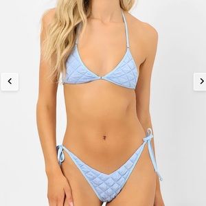 Frankie's bikini ivy puff top in baby blue